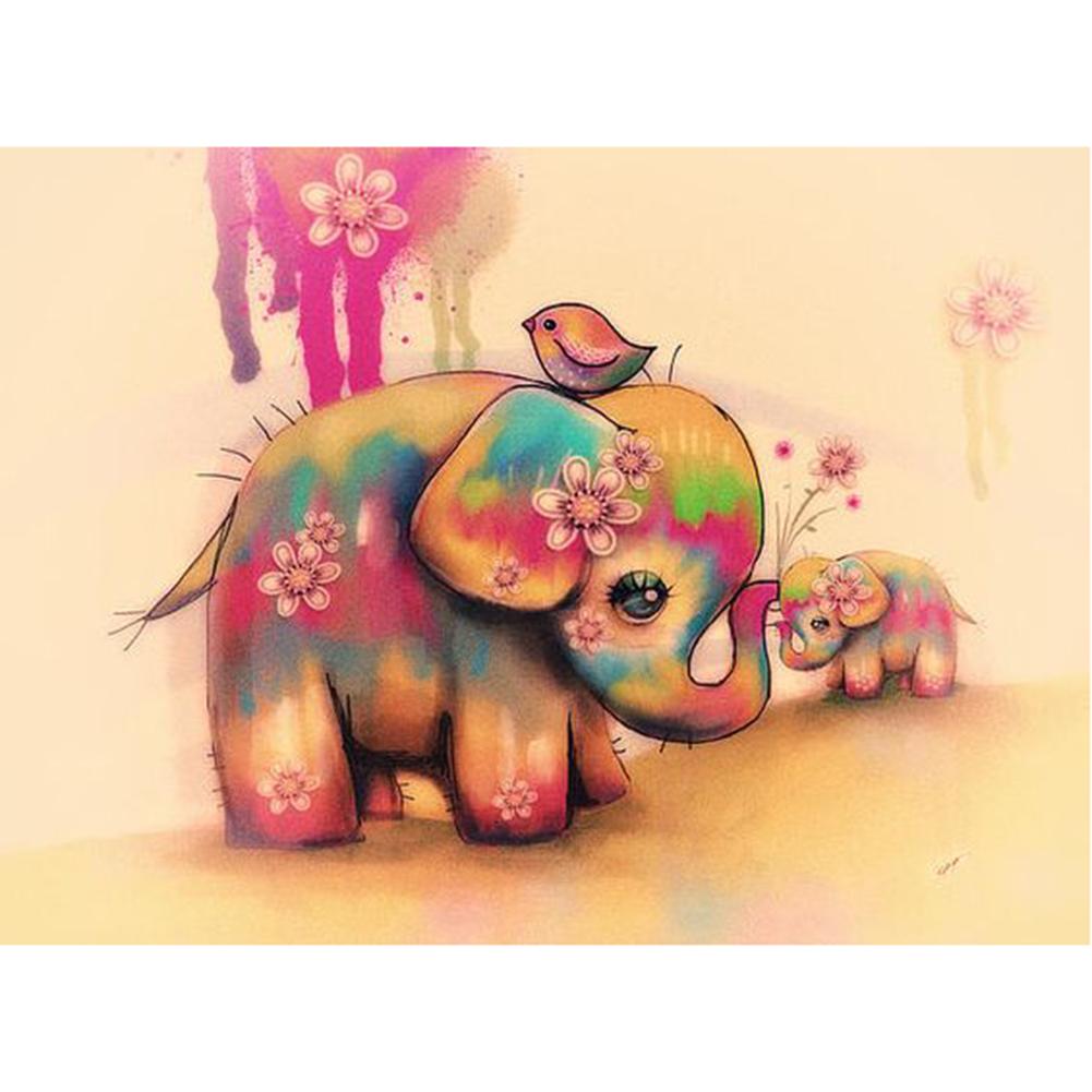 

40*30CM - Cute Elephant - Round Drill Diamond Painting, 501 Original