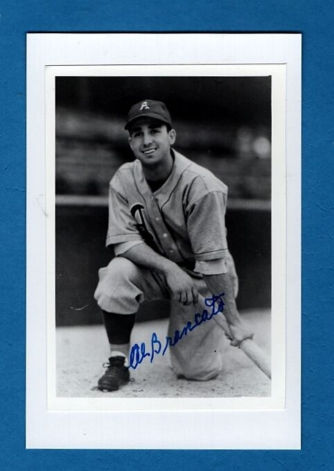 1940 AL BRANCATO-PHILADELPHIA A'S B/W AUTOGRAPHED Photo Poster painting (d.2012)