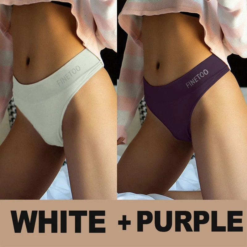 M-2XL Bodyshaper Panties Women Underwear 2PCS/Set Panties Female Lingerie Sexy G-string Underpants Solid Color Pantys Body Slim