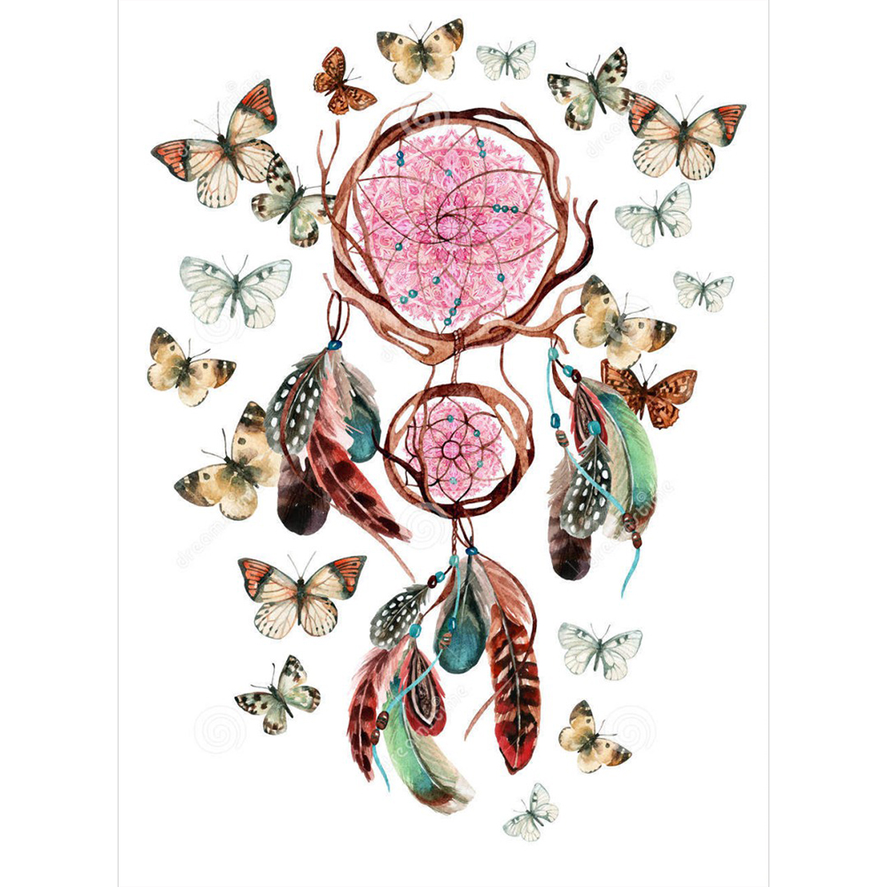 

30*40CM - Round Drill Diamond Painting - Dreamcatcher Butterfly, 501 Original