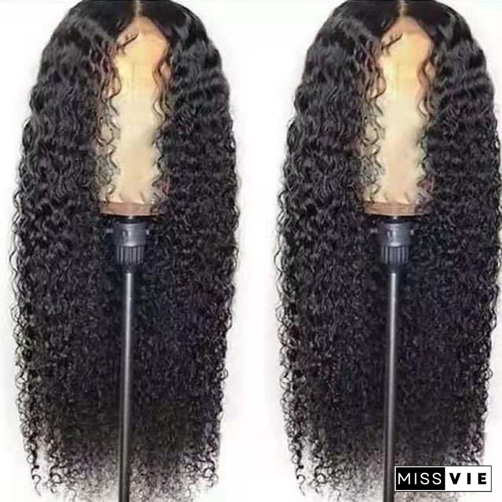 Black Medium Split Small Curly Wig Head Cover
