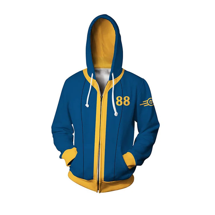 TV Fallout (2024) Vault 88 Blue Zip-Up Hoodie Outfits Cosplay Costume Halloween Carnival Suit