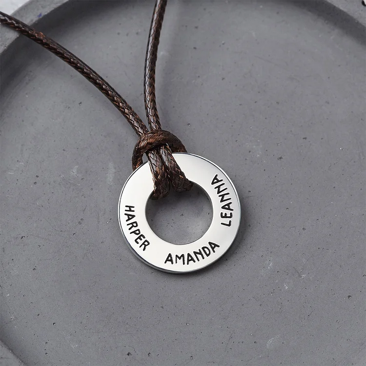 For Father - Specialized with Kids' Names Circle Necklace