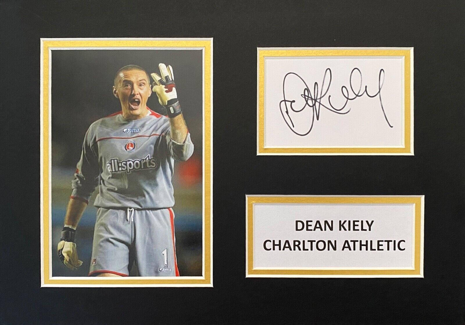 DEAN KIELY HAND SIGNED A4 Photo Poster painting MOUNT DISPLAY CHARLTON AUTOGRAPH FOOTBALL