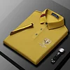 New men's solid color casual high-end polo shirt
