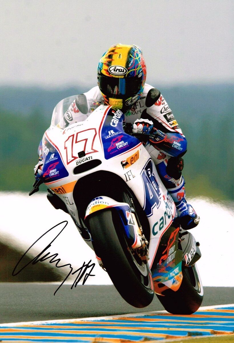 Karel Abraham HAND SIGNED Ducati 12x8 Photo Poster painting MotoGP Rider AFTAL Autograph COA