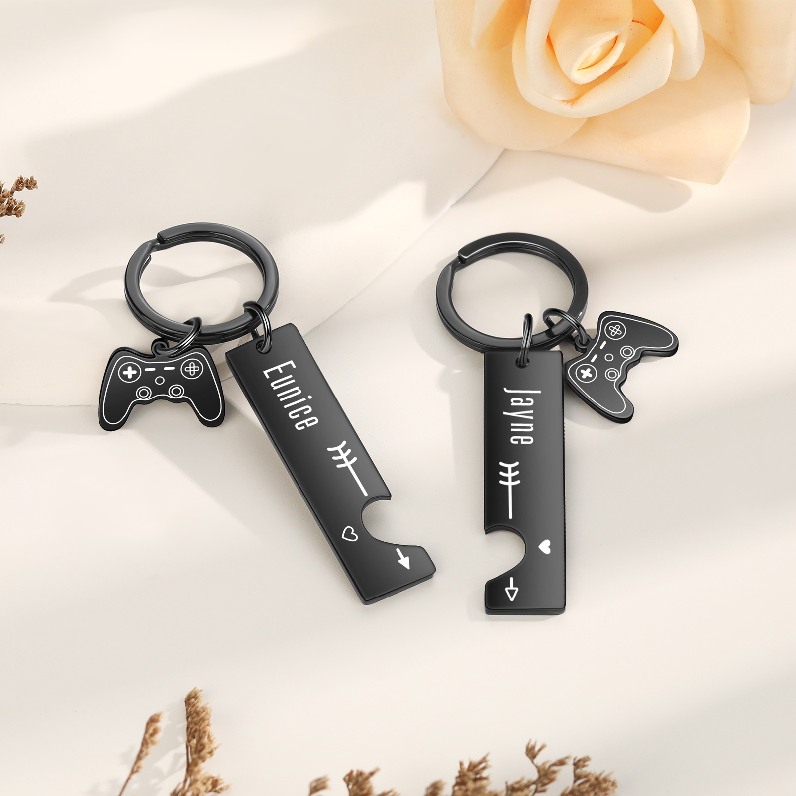 Personalised Couple Keychain Custom 2 Names Keyring Game Console Valentine's Day Gift for Him/Her-Jessemade AU
