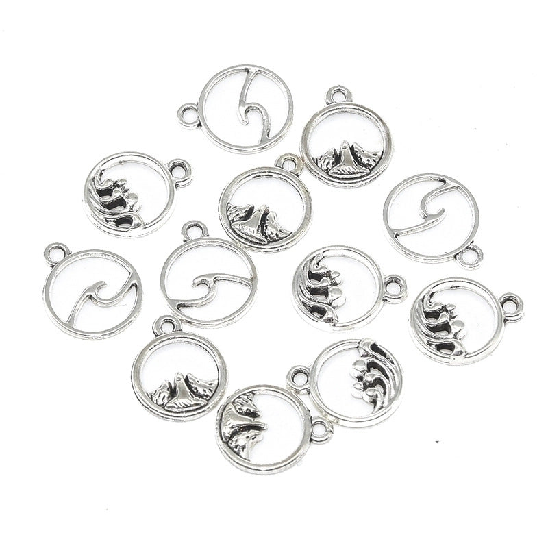 300 Pieces Minimalist Mountain Sea Wave Alloy Plating Jewelry Accessories