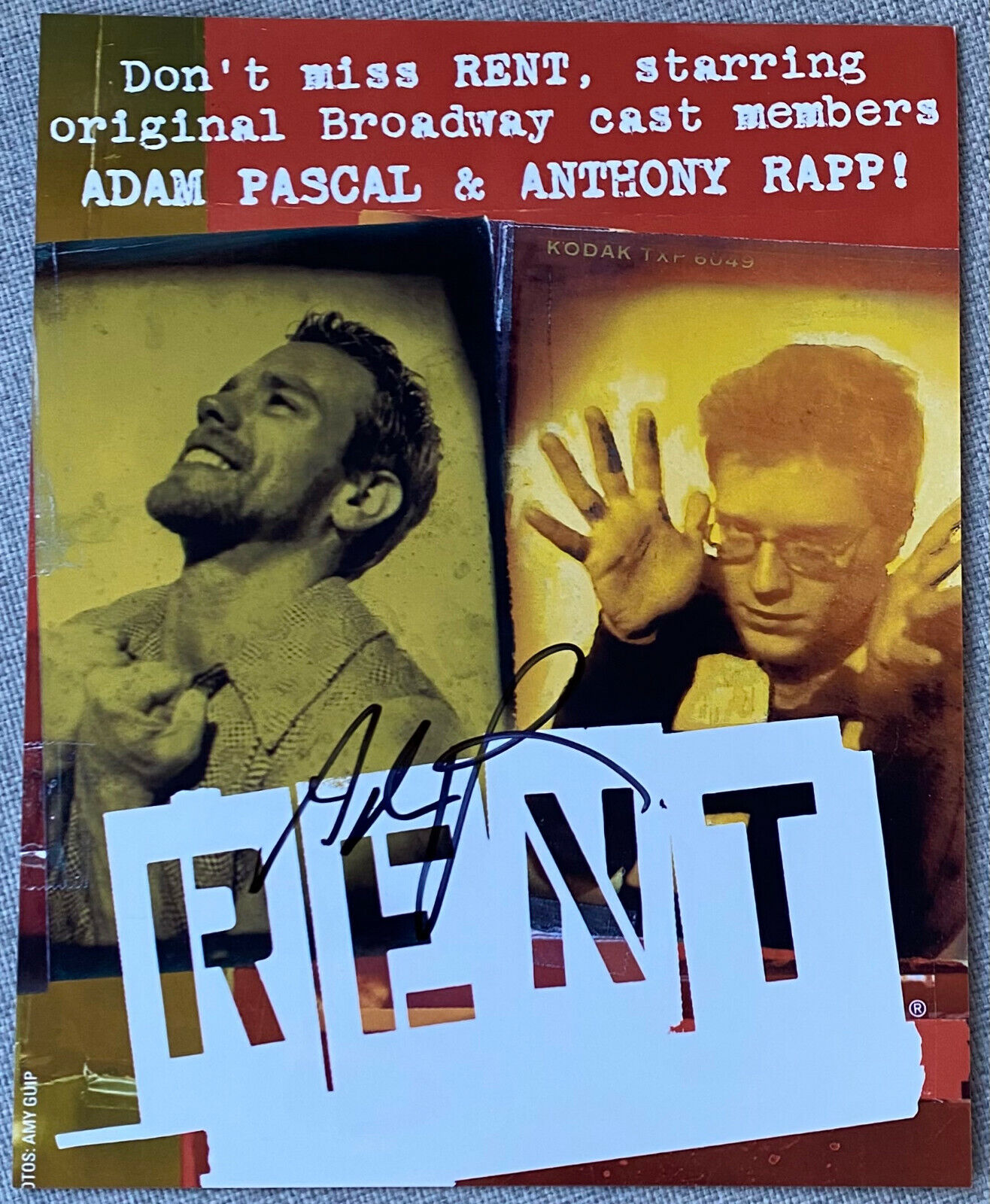 Adam Pascal Signed In-Person 8x10 Color RENT Promo Photo Poster painting - Authentic, Broadway