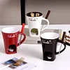 Candle Cup Cheese Chocolate Melting Ceramic Mug Chocolate Fondue Mug with Fork