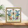 Dragonfly DIY Special Shape Double sided Print Clear Diamond Art Kit Wooden Framed Diamond Painting Kit(21.5x21.5cm)