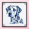 Blue And White Porcelain Dog-11CT Stamped Cross Stitch 40*40cm