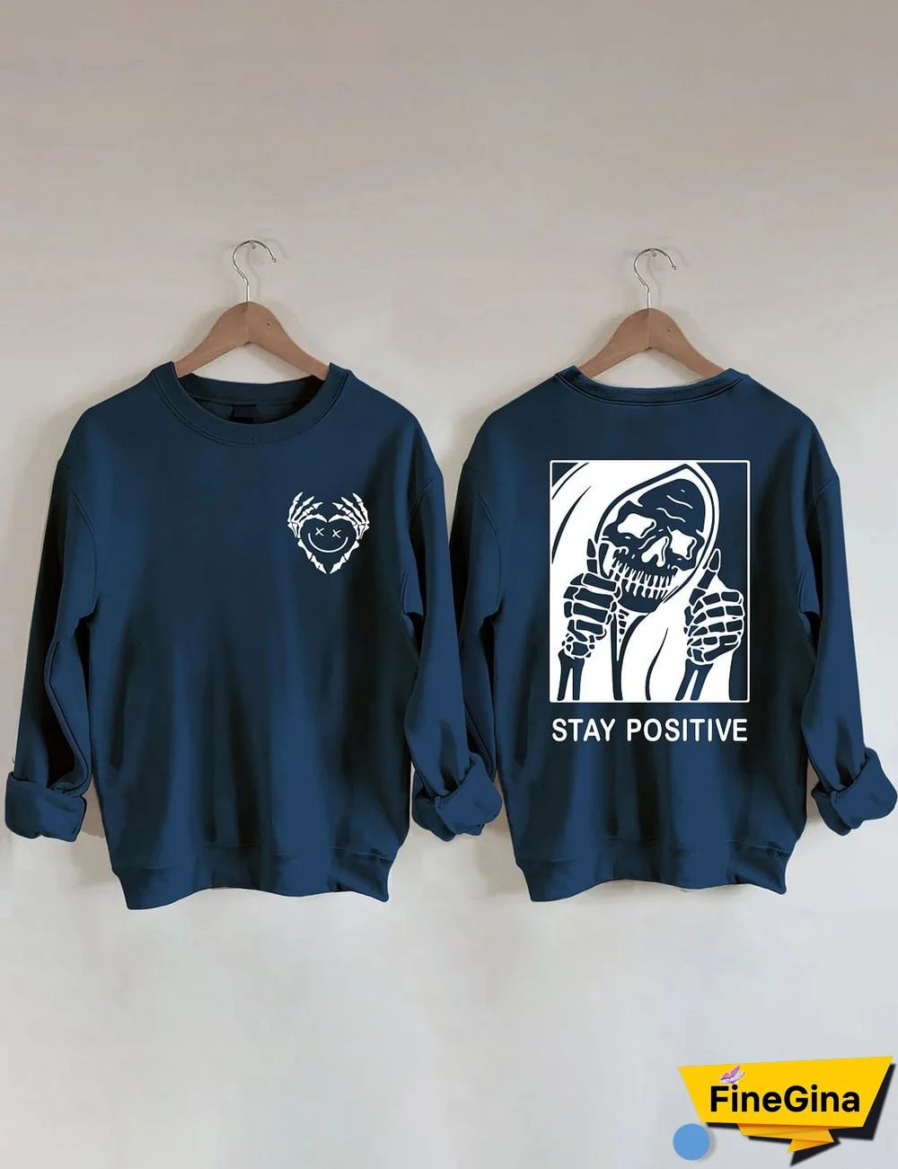 Stay Positive With Skeleton Sweatshirt