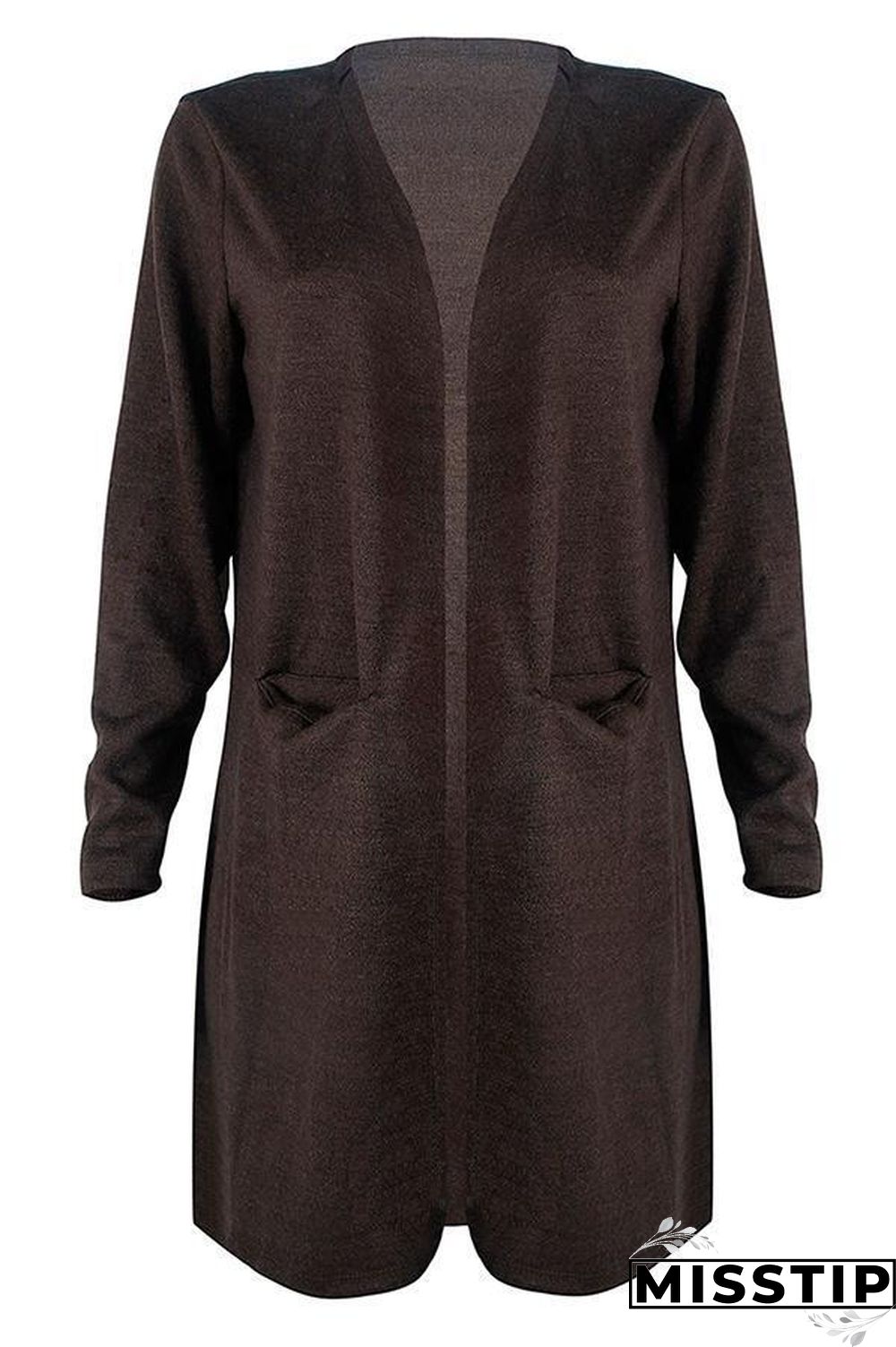 Pocket Knitting Long Coat