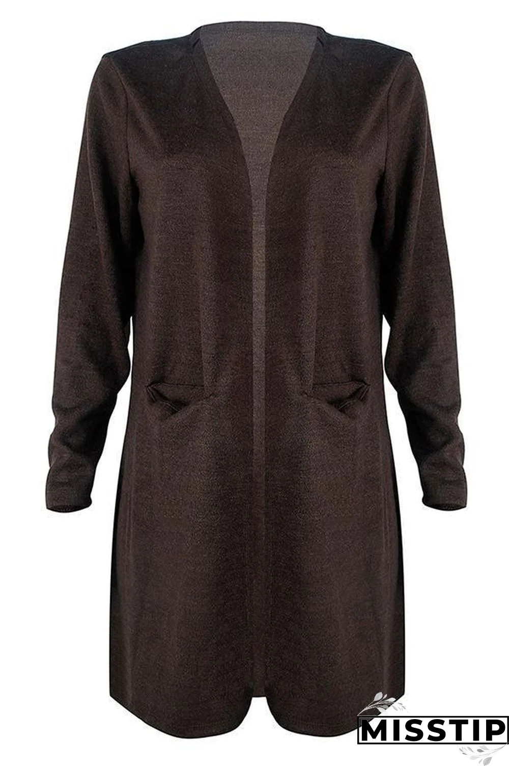 Pocket Knitting Long Coat