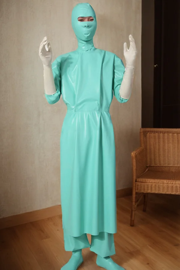 Women Latex Shirts Unisex Surgeon Sterility Latex Medical Uniform（KG29646)