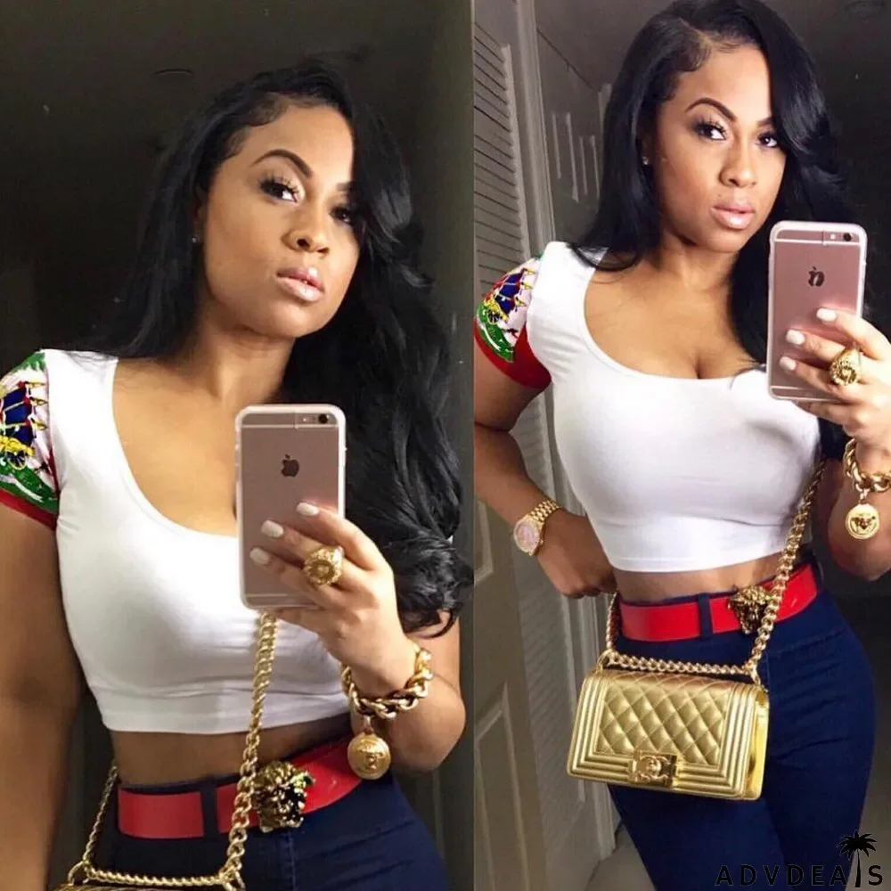 Casual Printed Short Sleeve Slim T Shirts Top