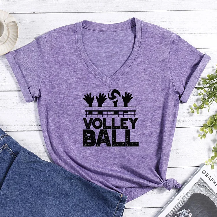 Play volleyball V-neck T Shirt
