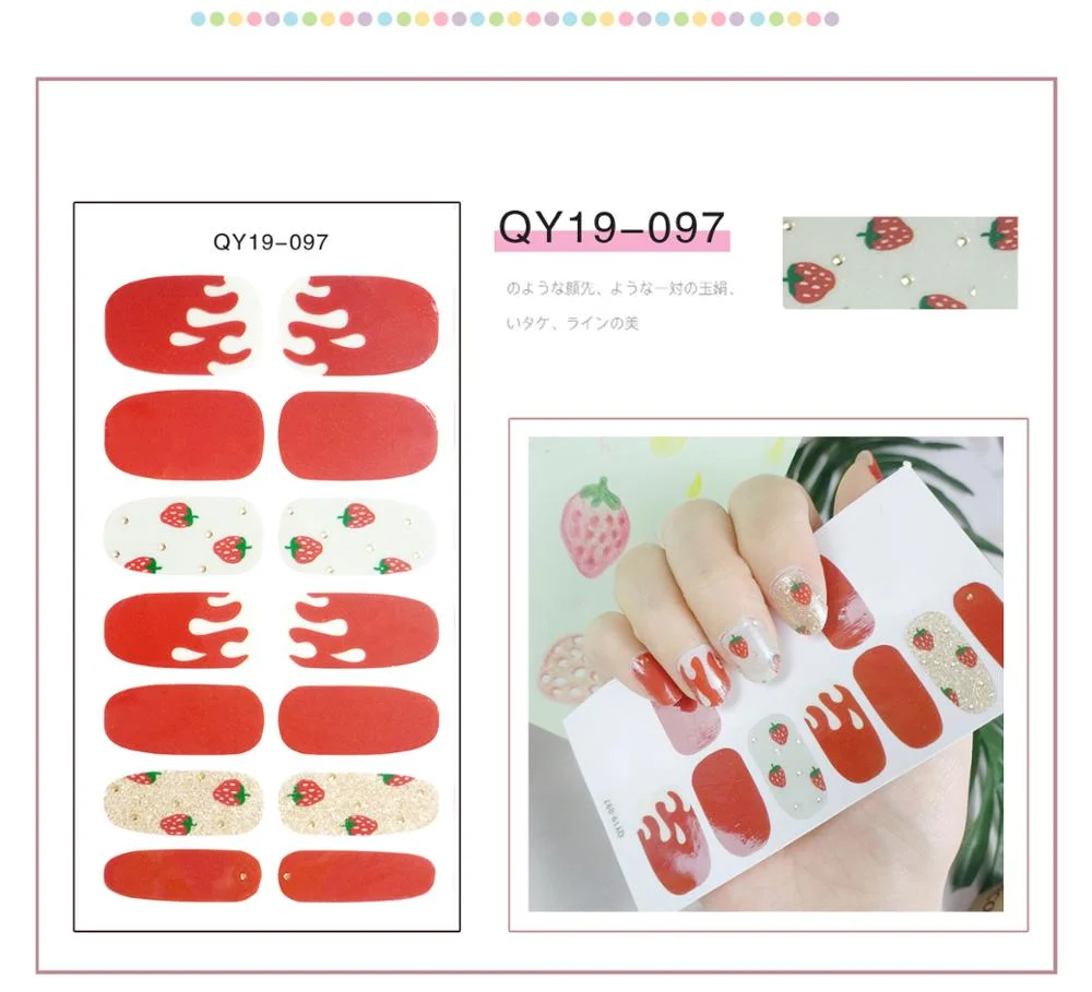 Cute Bear Water Transfer Nail Sticker Japanese Korean Style Flowers Small Fresh Manicure Decoration Funny Pattern Design 1pc-Nail Inspo