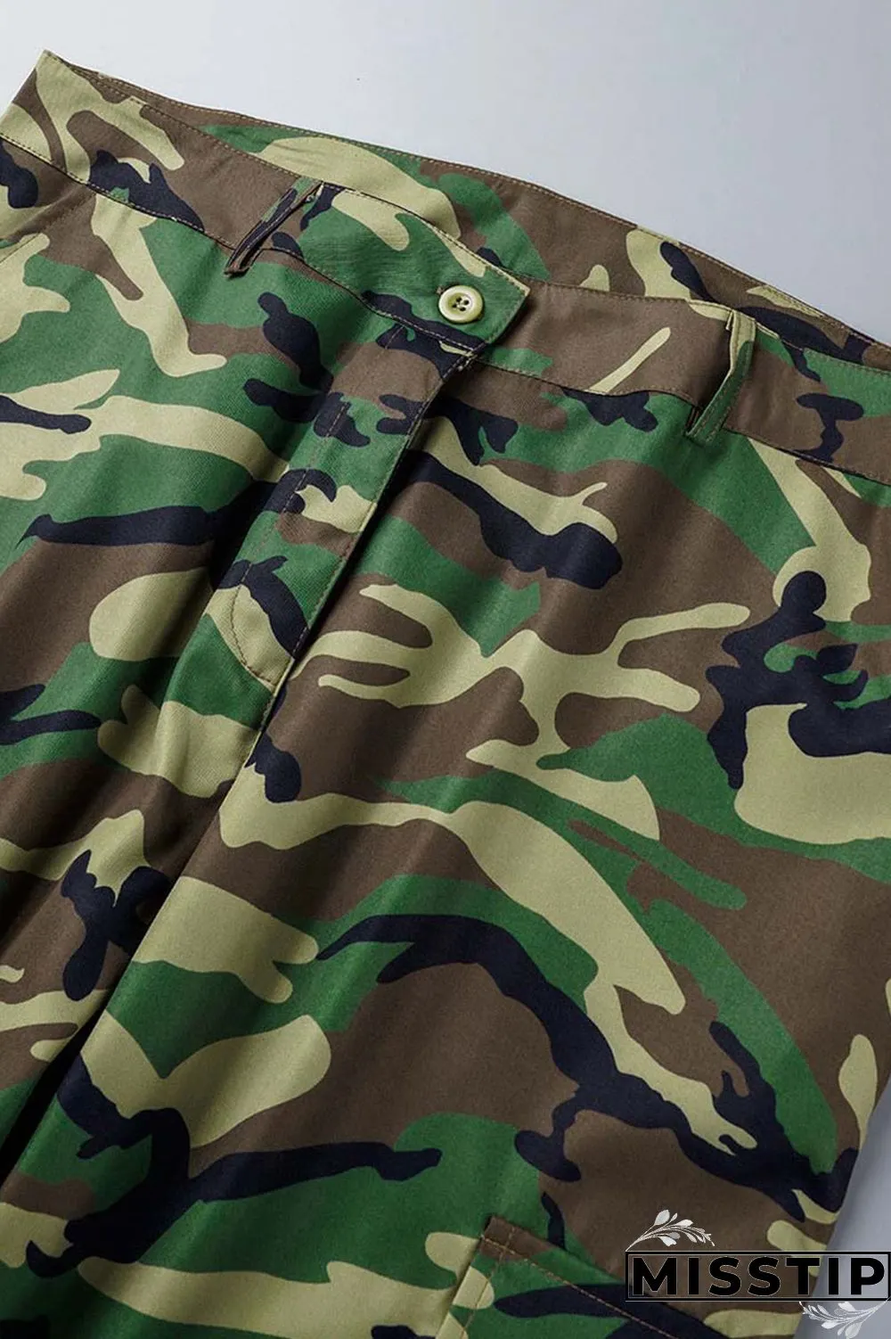 Camouflage Casual Street Camouflage Print Patchwork Plus Size