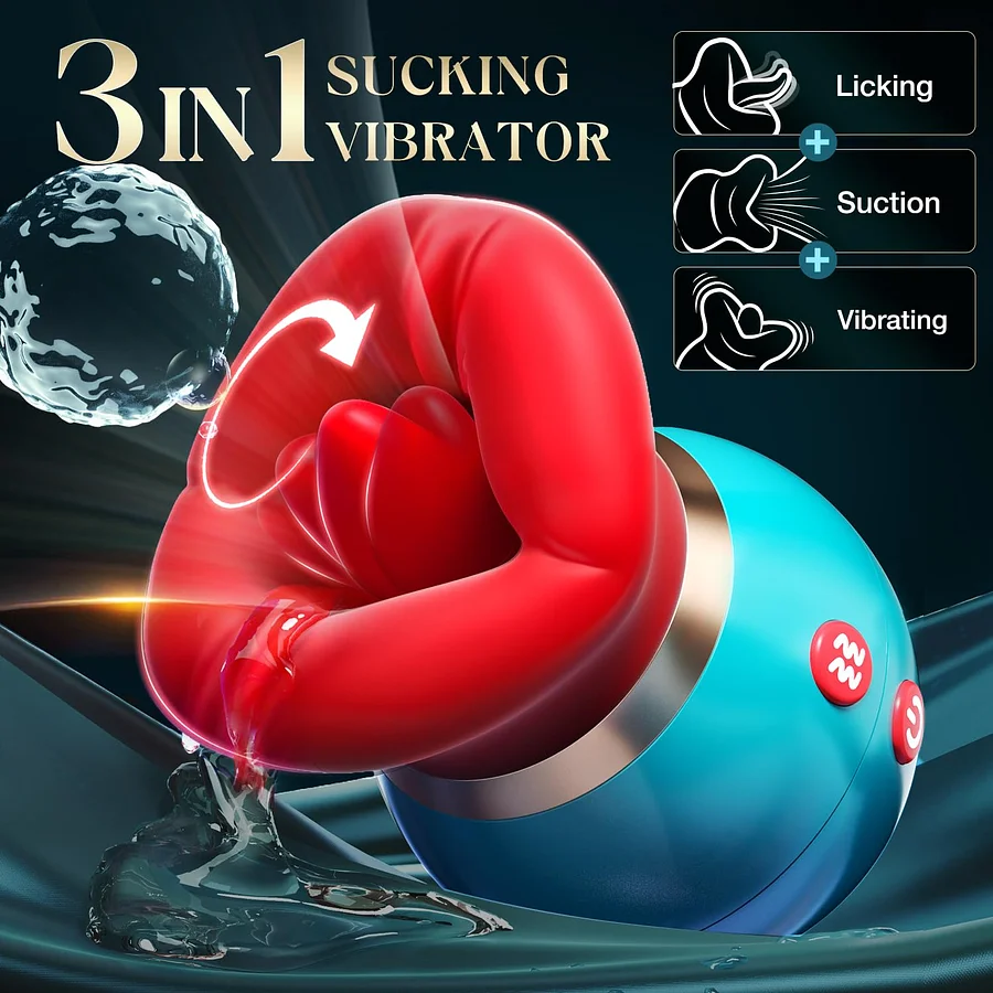 3in1 App Remote Control Big Mouth Vibrator With 360° Tongue Licking &  Sucking & Vibrating