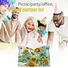 (24cm)Diamond Art Tissue Box DIY PU Napkin Cover for Home(Sunflowers and Dragonflies)