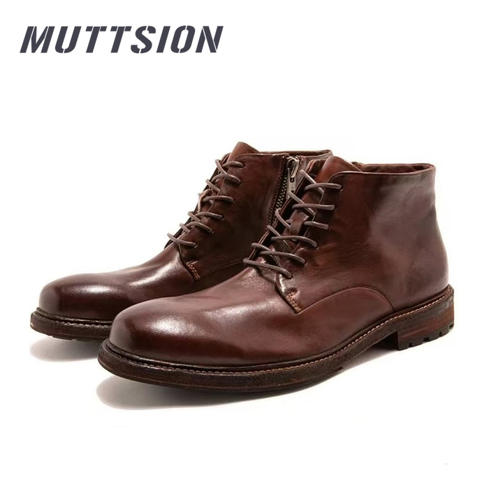 MUTTSION Handmade Retro Goodyear Craft Horsehide Short Boots MUTTSION.COM MUTTSION