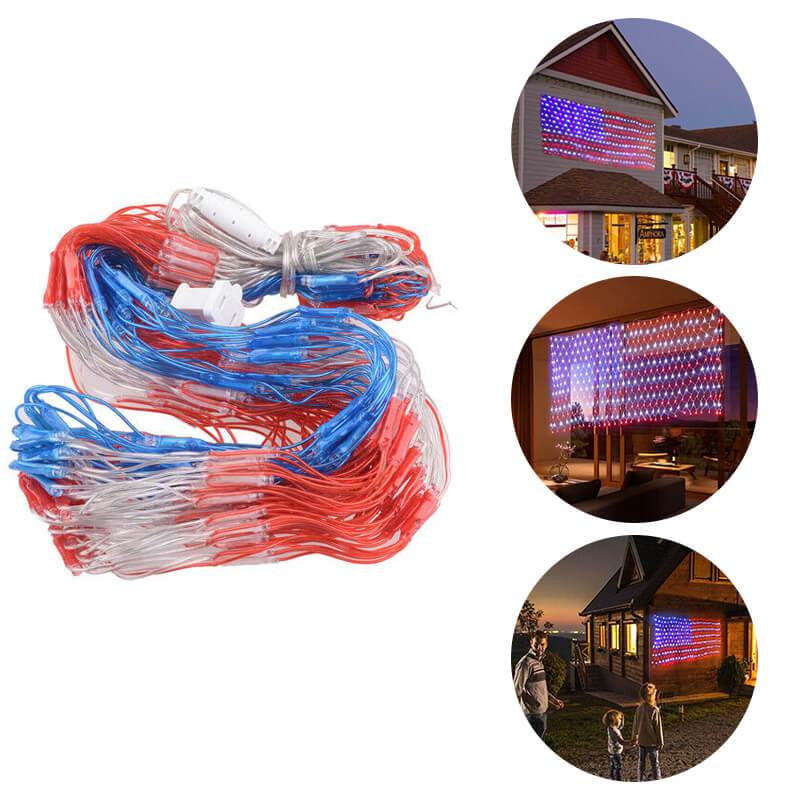 American Flag 420 Led String Lights-Large Usa Flag Outdoor Lights