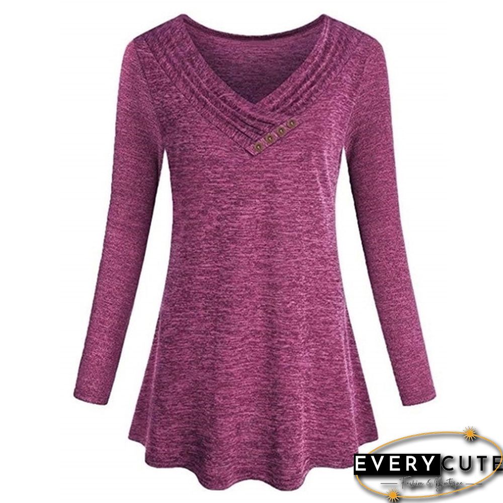 XS-8XL Plus Size Fashion Autumn and Winter Clothes Womens Casual Loose Tops Button