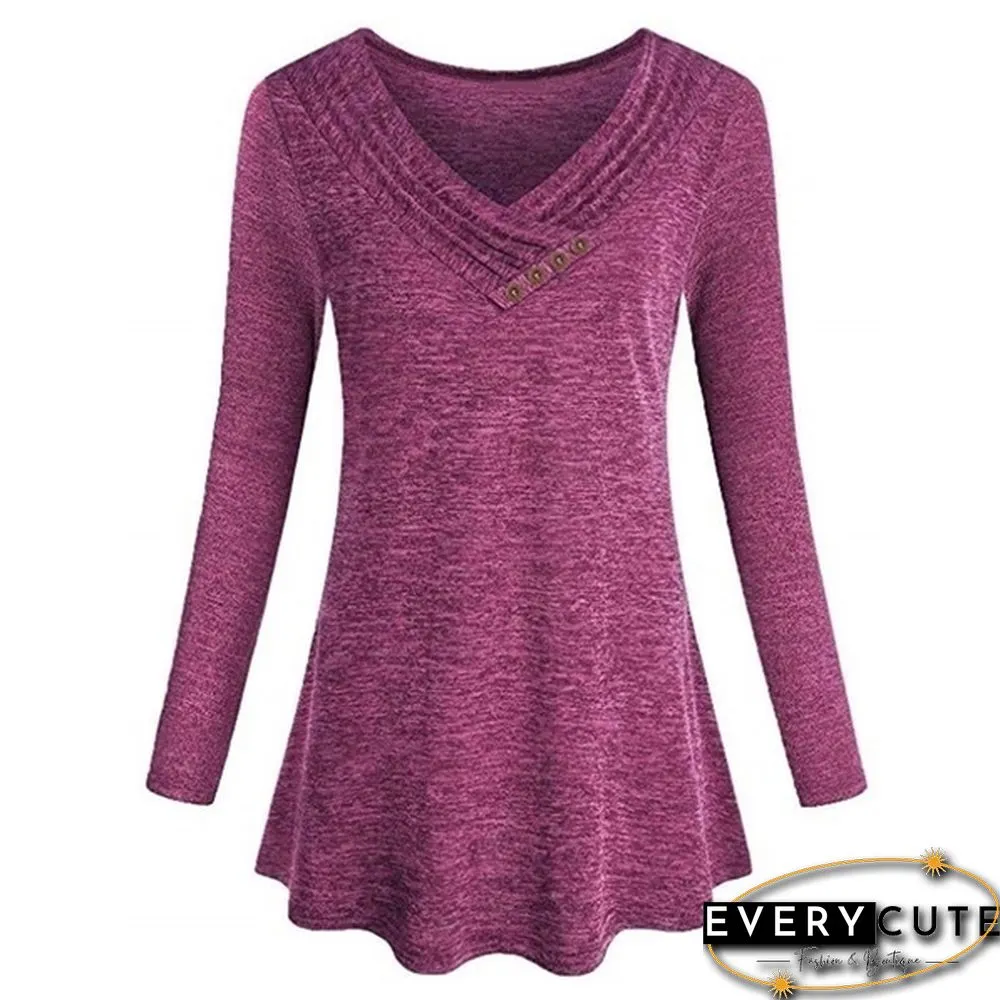 XS-8XL Plus Size Fashion Autumn and Winter Clothes Womens Casual Loose Tops Button