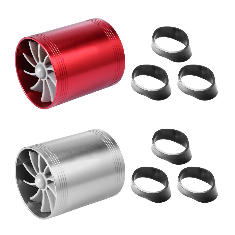 

Double Turbine Turbo Charger Air Intake Gas Fuel Saver Fan Supercharger, Silver, 501 Original