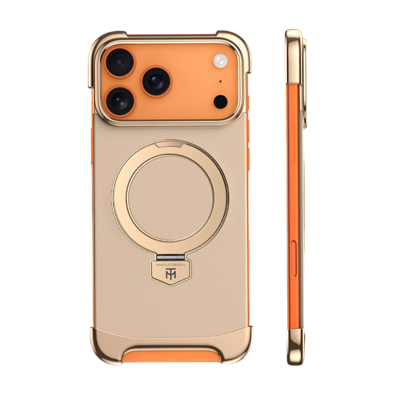 Electroplating borderless leather protective case