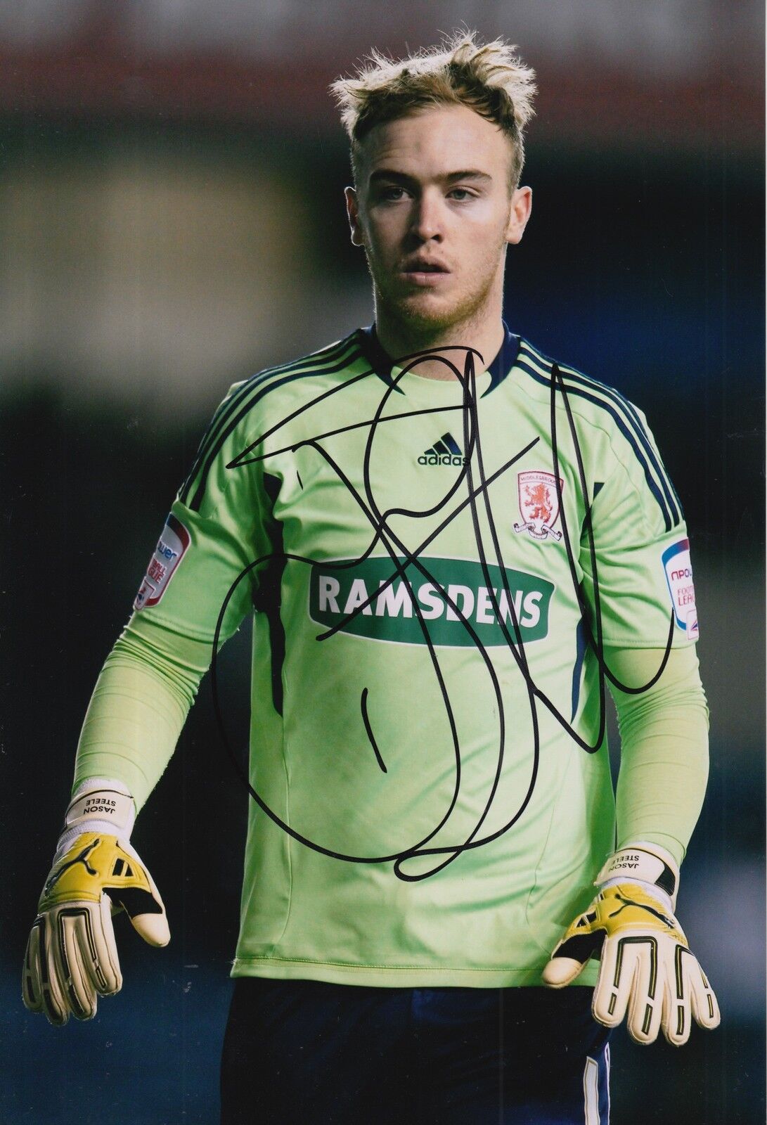 MIDDLESBROUGH HAND SIGNED JASON STEELE 12X8 Photo Poster painting 2.