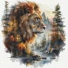 Forest Silhouette Lion-11CT Stamped Cross Stitch 45*45cm/17.72*17.72in