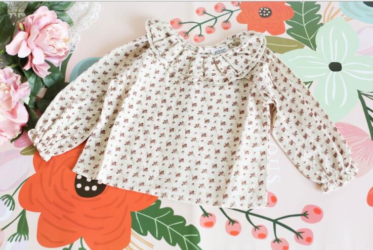 Autumn Girls T Shirts 2020 Cotton Brand T-shirt Toddler Shirts Baby Girl Long Sleeve Broken Flowers T Shirt Kids O-neck Clothes