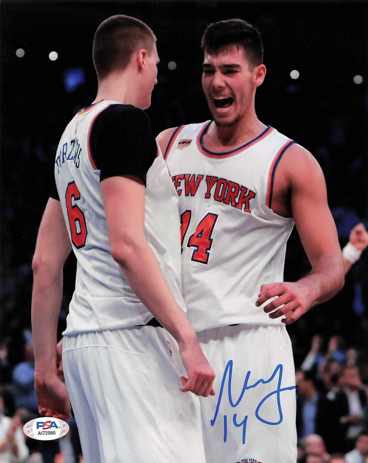 WILLY HERNANGOMEZ signed 8x10 Photo Poster painting PSA/DNA New York Knicks Autographed Jazz