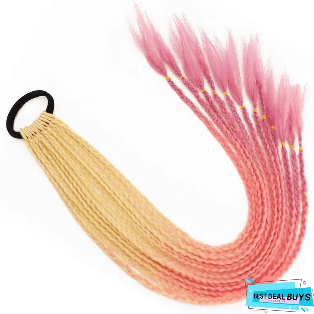 High Temperature Silk Twist Braid Gradient Color Three-Strand Braid Dirty Braid Ponytail
