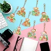 8pcs Christmas Bear DIY Diamond Painting Double Sided Keychains