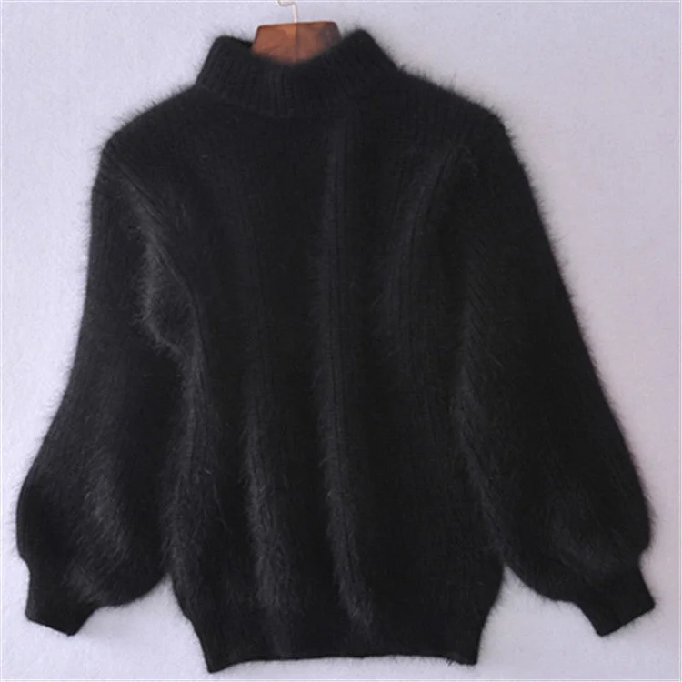 ?Cashmere Solid Color Fluffy Knitting Sweater