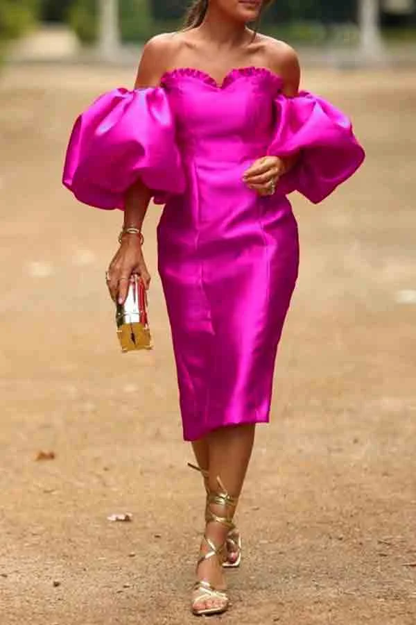 Solid Color Kitsch Midi Dress