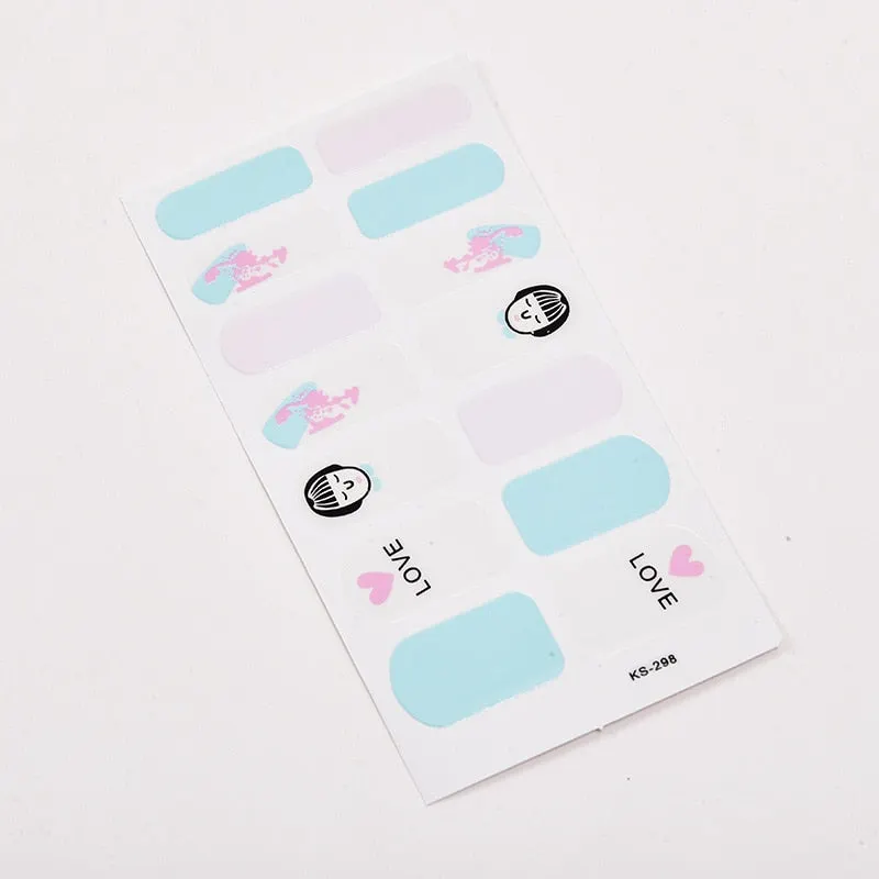 DIY Self Adhesive Nail Gel Sticker Press On Nail Stickers For Children Easy Finger Decals Tips Manicure Tools-Nail Inspo