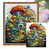 (Big Size)[Brand]Mushroom Room - 14CT Stamped Cross Stitch - 50*63cm