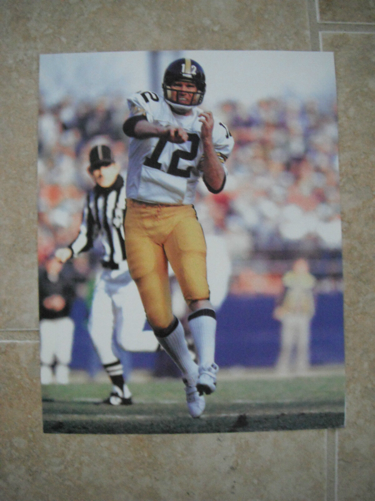 Terry Bradshaw Pittsburg Steelers Football Color Candid Coffee Table Book Photo Poster painting