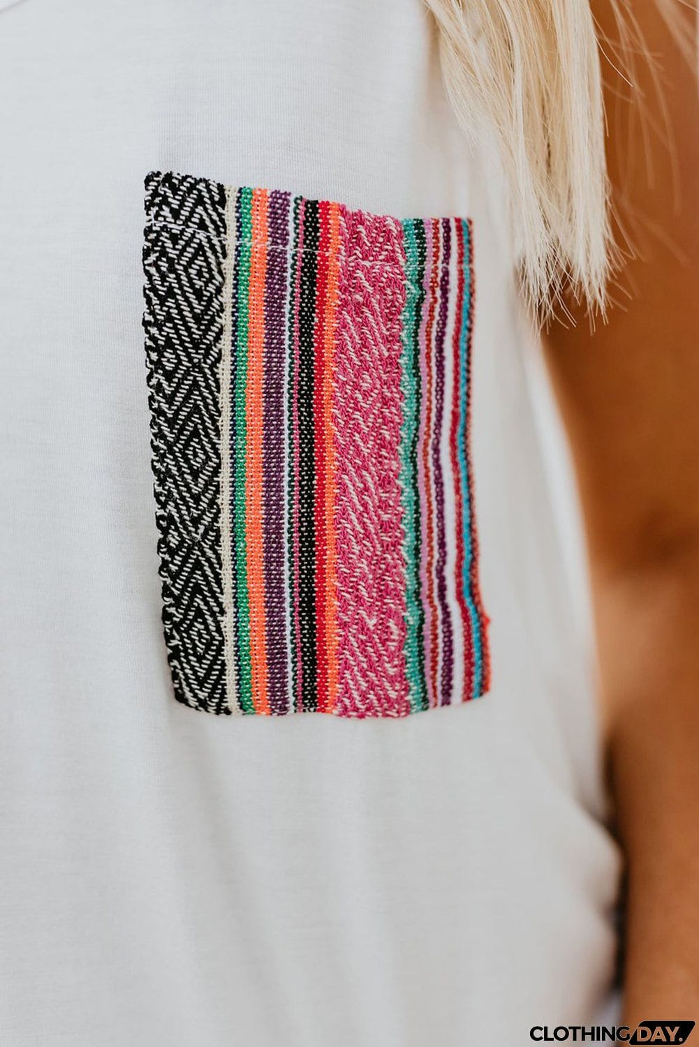 Casual Women Tank Top with Multicolor Pocket