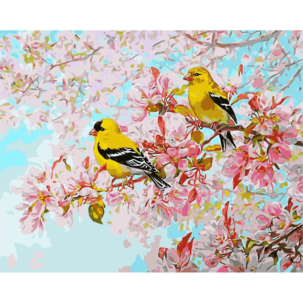 

40*50CM Paint By Numbers-Two Birds on Branch, 501 Original