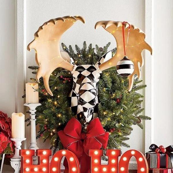 🔥kukelife🔥Christmas-Harlequin Moose Head