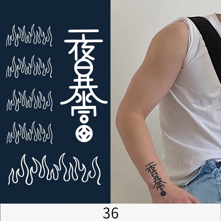 Flower Butterfly Animal Art Festival Comic Text Waterproof Full Body Arm Natural Temporary Tattoo For Men and Women