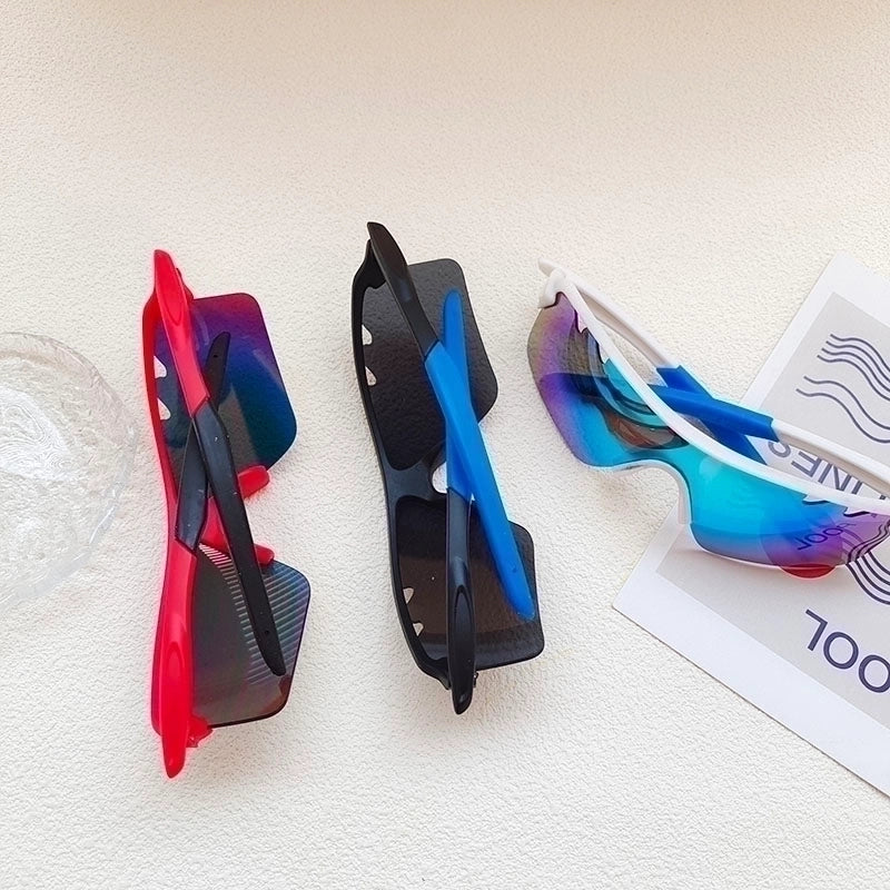Casual Cool Style Color Block Pc Avaitor Half Frame Kids Sunglasses