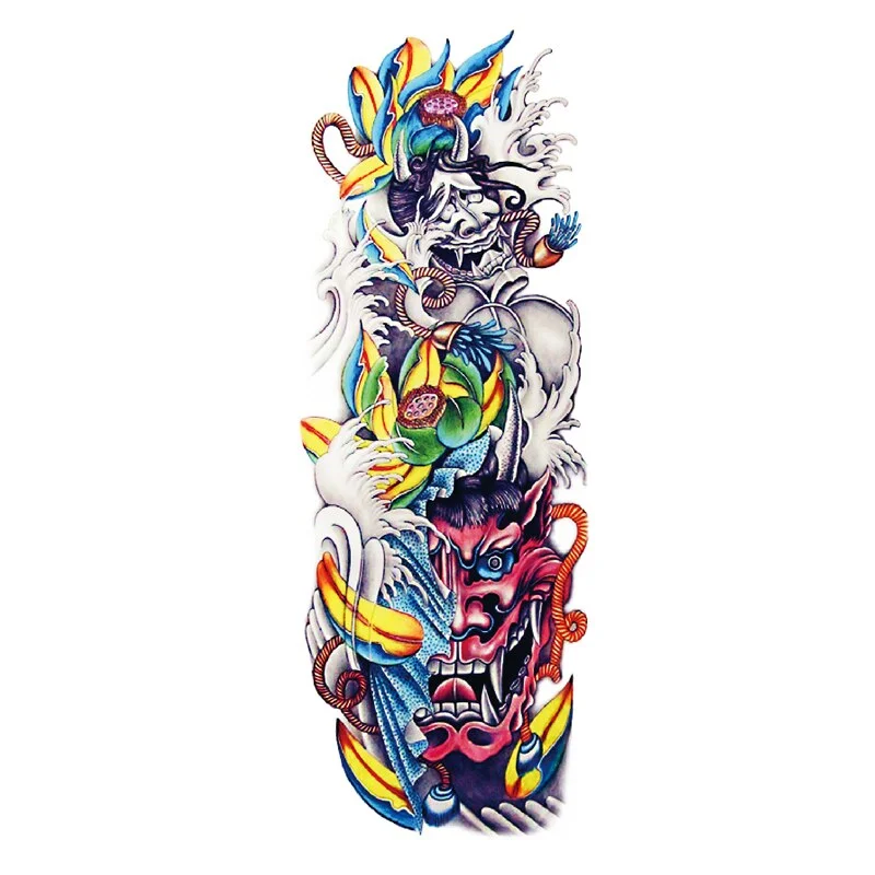 Temporary Fake Tattoo Waterproof Sleeves Chinese Dragon Animal Stickers On Hand Supernatural Body Art Arm Fake Sleeve For Men