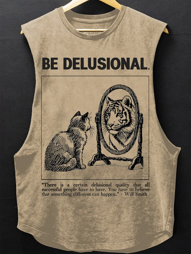 Men's Be Delusional Print Cotton Tank Top